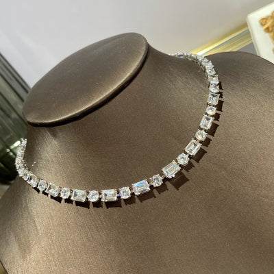 Collar Eslabones de Moissanita - Cadena Completa de Diamantes para Mujer