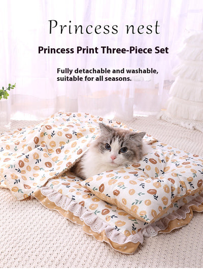 Cama Acolchada Tres Piezas para Gatos y Perros - Colchoneta de Algodón Premium - Image 19