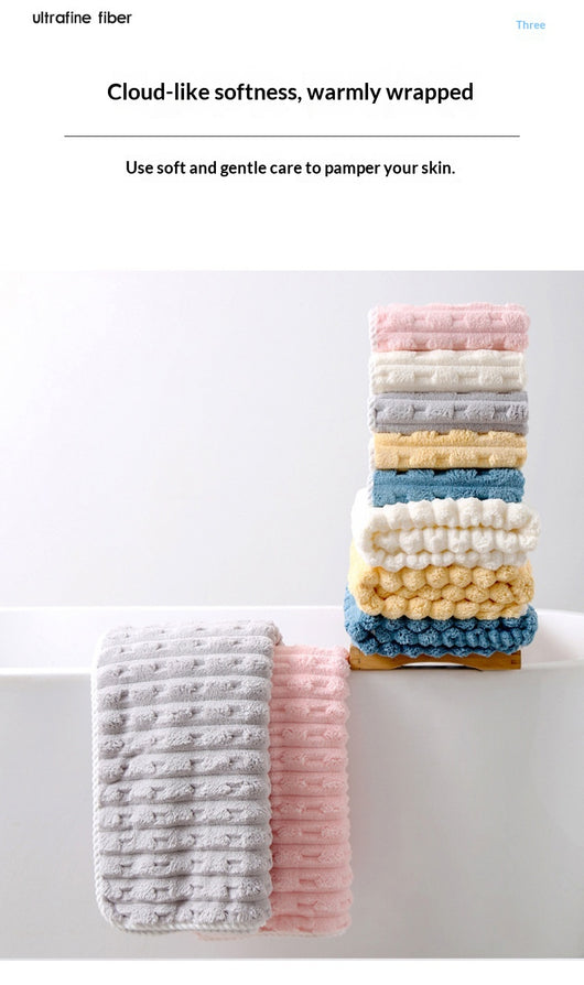 Toalla Facial Extragrande de Terciopelo Coral - Absorbente y Suave - Image 27