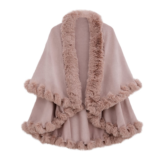 Capa y Chal de Doble Capa con Cuello de Conejo para Otoño e Invierno
