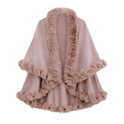 Capa y Chal de Doble Capa con Cuello de Conejo para Otoño e Invierno