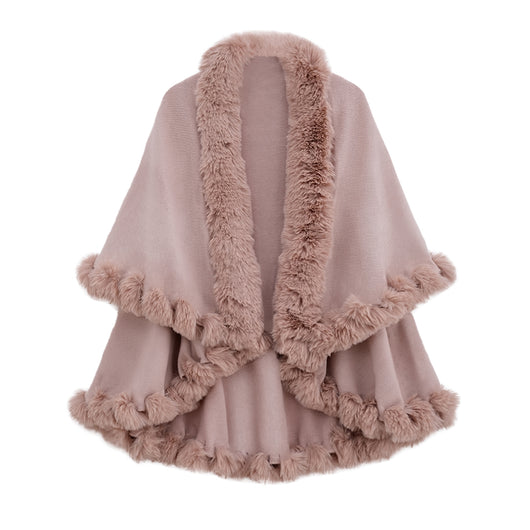 Capa y Chal de Doble Capa con Cuello de Conejo para Otoño e Invierno