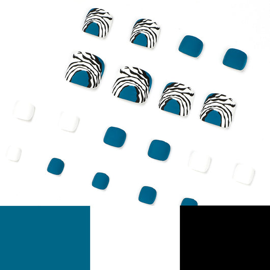 Tiras de Nail Art en Azul, Negro y Blanco - Image 5