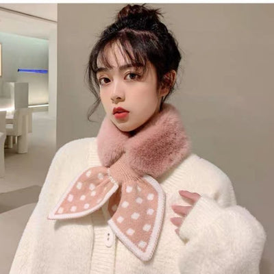 Bufanda Invierno con Moño y Lunares Estilo Coreano - Image 10