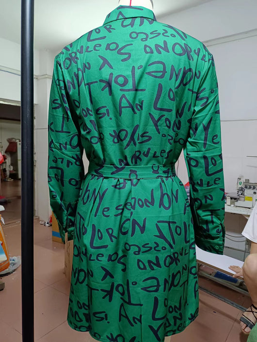 Camisa Vestido Estampada con Solapa Oversize - Image 18