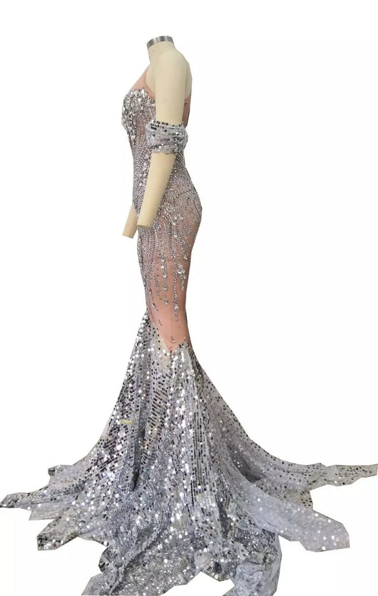 Vestido Brillante sin Mangas con Flecos Largos para Fiesta Nocturna - Image 12
