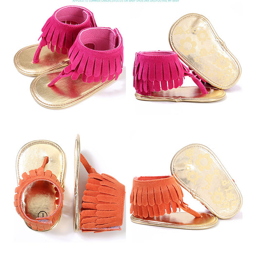 Sandalias Infantiles Multicolor con Borlas y Suela Suave para Niñas Pequeñas - Image 26