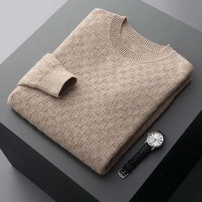 Suéter de Cachemira Gruesa para Hombre - Cuello Redondo Elegante para Otoño e Invierno - Image 11