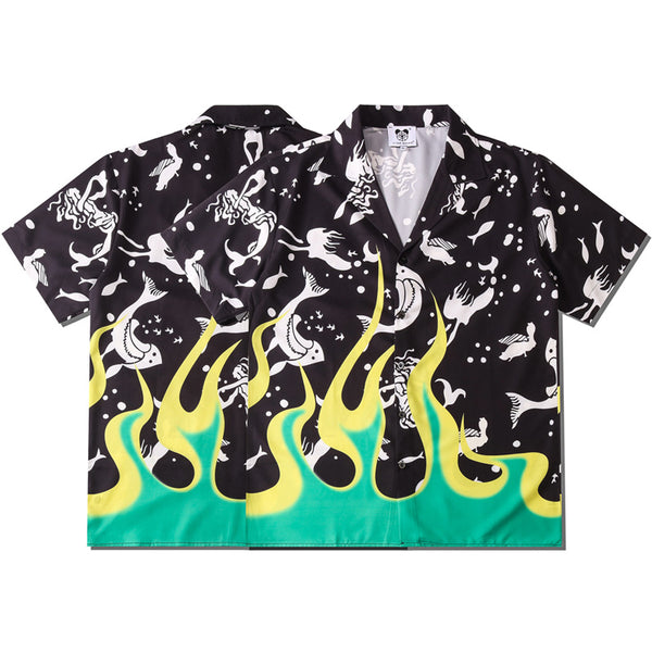Camisa Hawaiana Casual de Flores para Hombre - Manga Corta