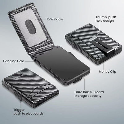 Cartera Minimalista de Cuero Genuino para Hombre con Detalles en Metal - Image 10
