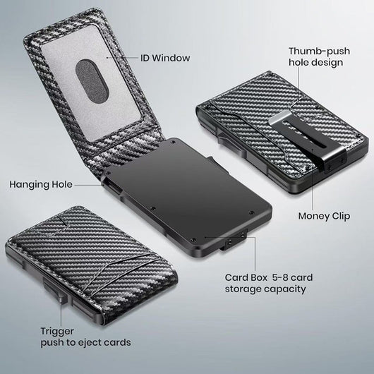 Cartera Minimalista de Cuero Genuino para Hombre con Detalles en Metal - Image 10