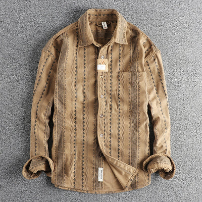 Camisa Casual Hombre Estilo Navajo Retro Americano - Image 27