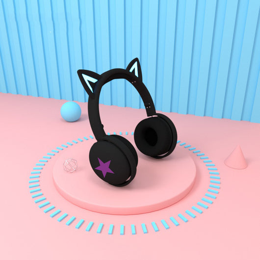Audífono Bluetooth Gato Retro con Luz Respirable de 10 Colores - Image 14