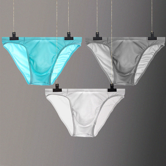 Calzoncillos Triangulares de Seda Helada Transpirables para Hombre