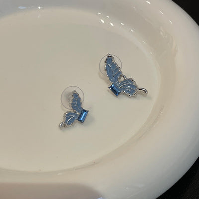 Aretes Mariposa Azul con Pintura al Óleo - Image 6