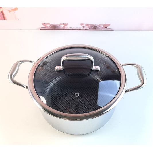 Olla para Sopa Binaural 316 de Acero Inoxidable con Tapa 24CM - Image 2
