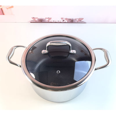 Olla para Sopa Binaural 316 de Acero Inoxidable con Tapa 24CM - Image 2