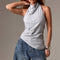 Top Halter Ajustado sin Mangas para Mujer - Diseño Sensual y Moderno