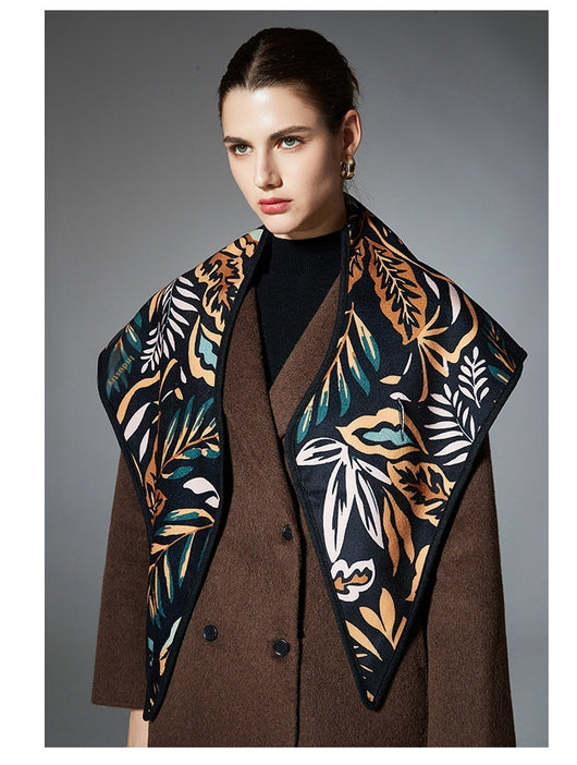 Chal Triangular Jacquard Hojas de Otoño Estilo Europeo - Image 10