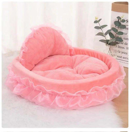 Cama Princesa para Mascotas con Encaje Teddy - Image 6