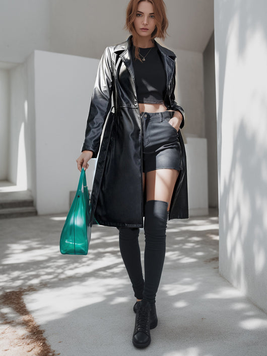 Abrigo Elegante para Mujer con Cuello Solapa y Botón Único - Image 11