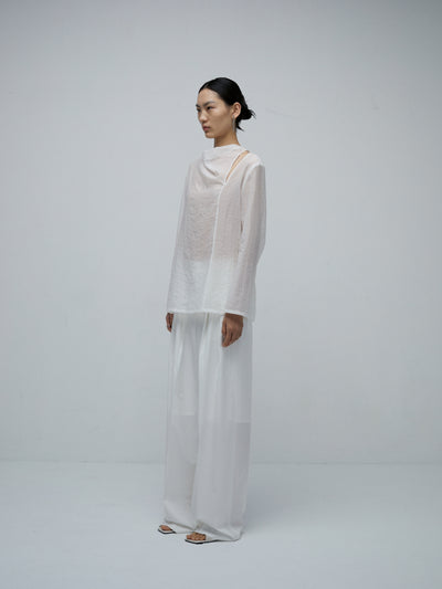 Blusas Elegantes para Mujer con Cuello Plisado y Detalles Recortados - Image 11