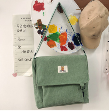 Bolsa Bandolera Retro de Pana Coreana - Estilo Literary Ins - Image 8