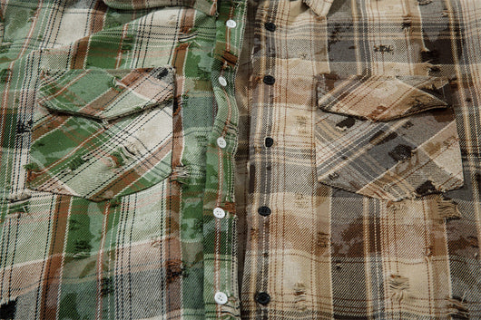 Camisa a Cuadros Suelta de Manga Larga para Hombre - Image 12
