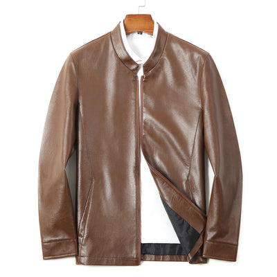Chaqueta de Cuero PU con Cierre Delgada para Hombre - Image 7