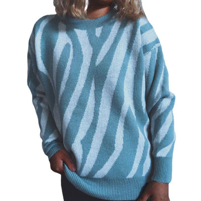 Suéter de Cuello Redondo con Rayas para Otoño e Invierno - Image 11