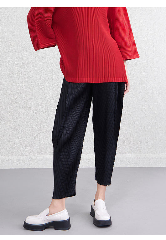 Pantalones Skinny de Cintura Alta con Pliegues Reductores para Primavera y Verano - Image 11