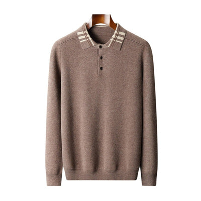 Suéter Polo Cuello Solapa Multicolor Tejido Cashmere Holgado - Image 6