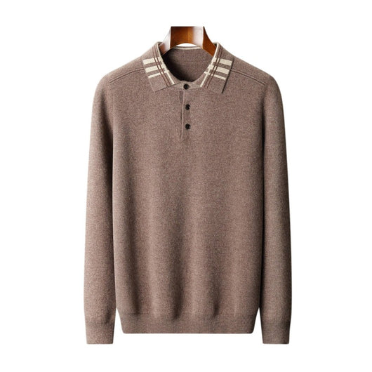 Suéter Polo Cuello Solapa Multicolor Tejido Cashmere Holgado - Image 6