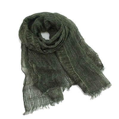 Bufanda de Lino Liso Estilo Retro con Borlas para Mujer - Image 25