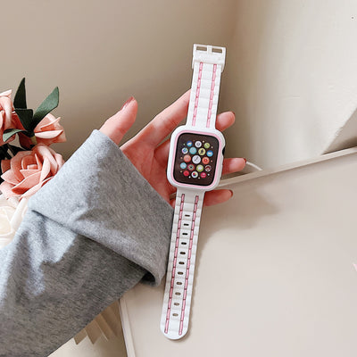 Set de Correas de Silicona para Apple Watch 7, SE y 8 con Funda Protectora - Image 6