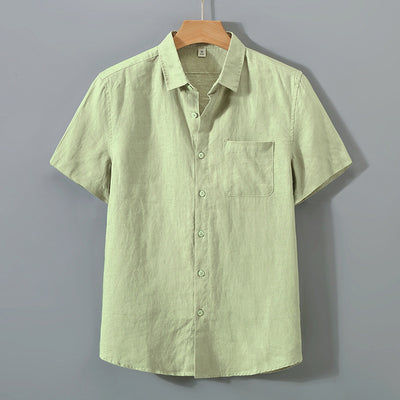 Camisa de Lino Puro para Hombre de Manga Corta - Image 3
