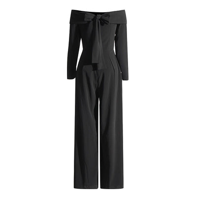 Jumpsuit Elegante Hombro Descubierto con Cuello - Cintura Alta Efecto Adelgazante - Image 4