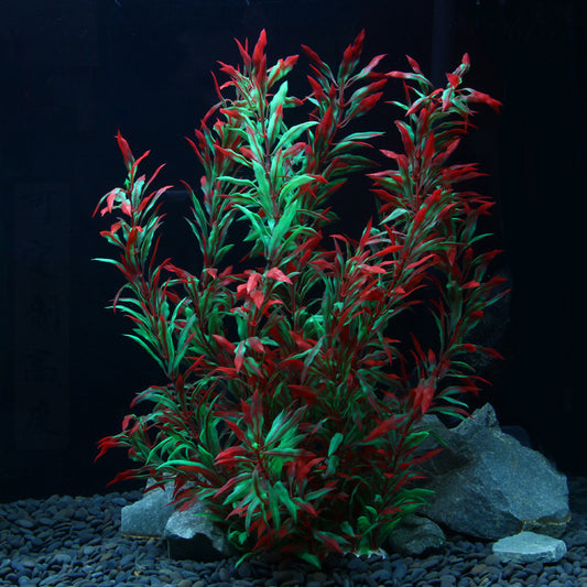 Plantas Acuáticas Rojas Realistas para Acuario - Decoración Pasto Pimienta Artificial