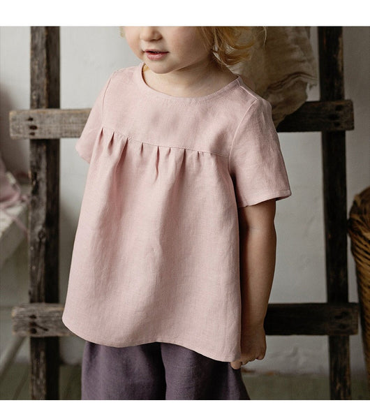 Playera Infantil de Algodón y Lino Estilo Mori - Manga Corta Verano - Image 11