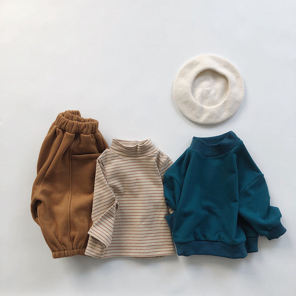 Buzo Cuello Alto Infantil Abrigo Grueso para Invierno
