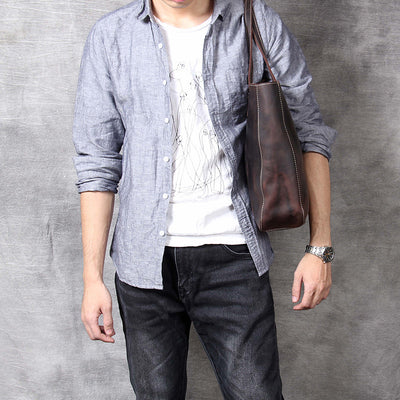 Bolso de Cuero Retro para Hombre - Gran Capacidad Premium - Image 3