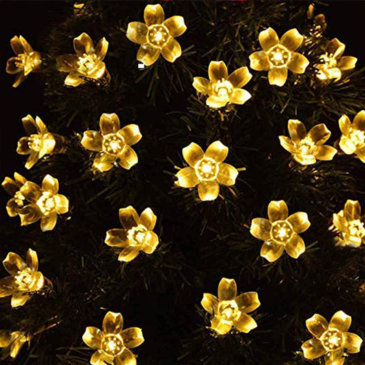 Luces Solares Decorativas 12m 100 LED Flor de Durazno Impermeables - Image 2