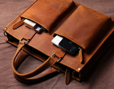 Portafolio Ejecutivo de Cuero Vacuno Vintage para Hombre - Image 10