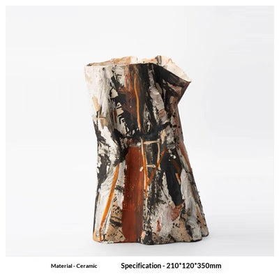 Jarrón Artístico de Cerámica Vintage Inspirado en Wabi-sabi - Image 11