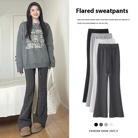 Pantalones Deportivos Acampanados Forrados en Fleece para Mujer - Cintura Alta Reductora - Image 2