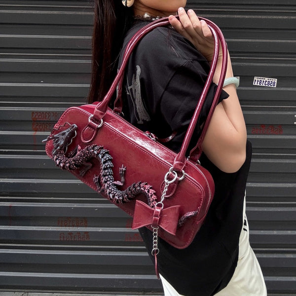 Bolsa Bowling Diseño Dragón Rojo Estilo Chino Premium