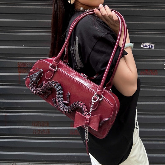 Bolsa Bowling Diseño Dragón Rojo Estilo Chino Premium