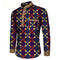 Camisa Casual Estampada Africana de Manga Larga para Hombre