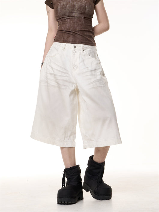 Jumpsuit Vaquero Cropped Vintage Efecto Desgastado Pierna Ancha - Image 2