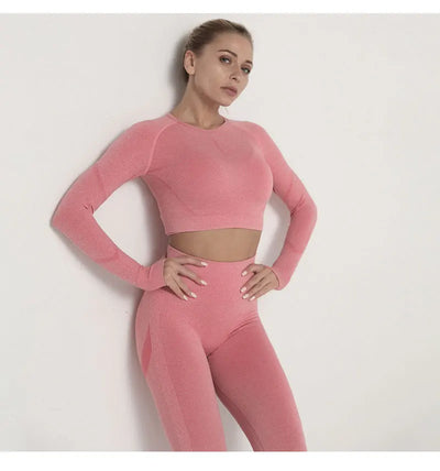 Traje de Yoga Largo Ajustado de Cintura Alta con Manga Larga - Image 39